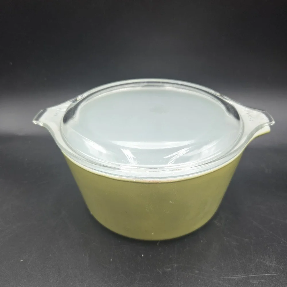 Vintage Pyrex 473 Green Verde Casserole Dish 1-Qt WITH Lid Grandmacore